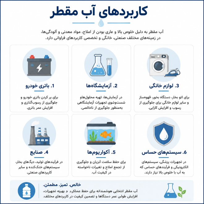 کاربردهای آب مقطر و نقش کیفیت در عملکرد بهتر