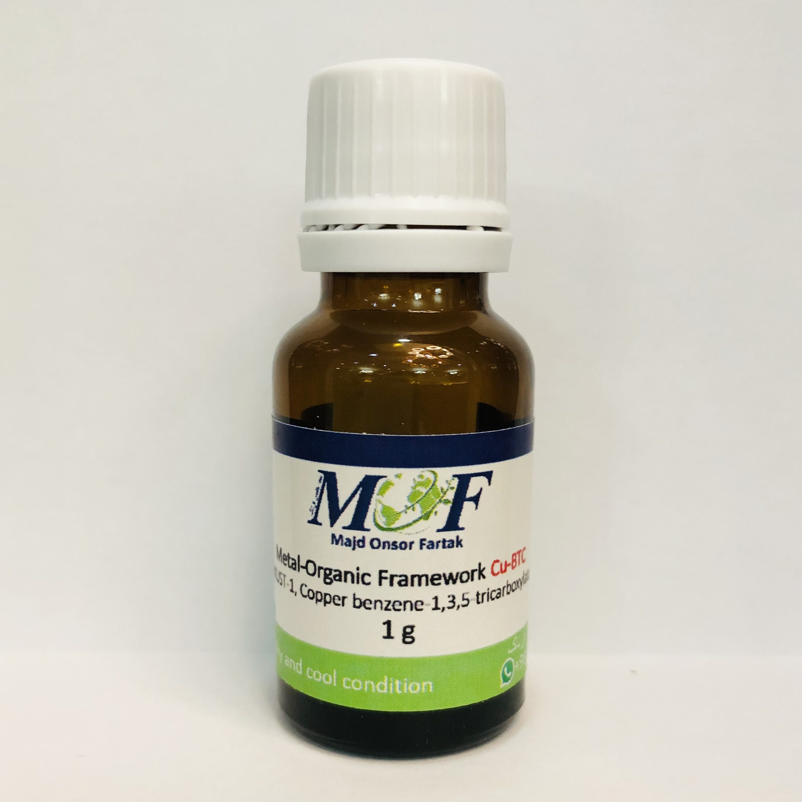 چارچوب فلز-آلی Cu-BTC تولیدی شرکت مجد عنصر فرتاک