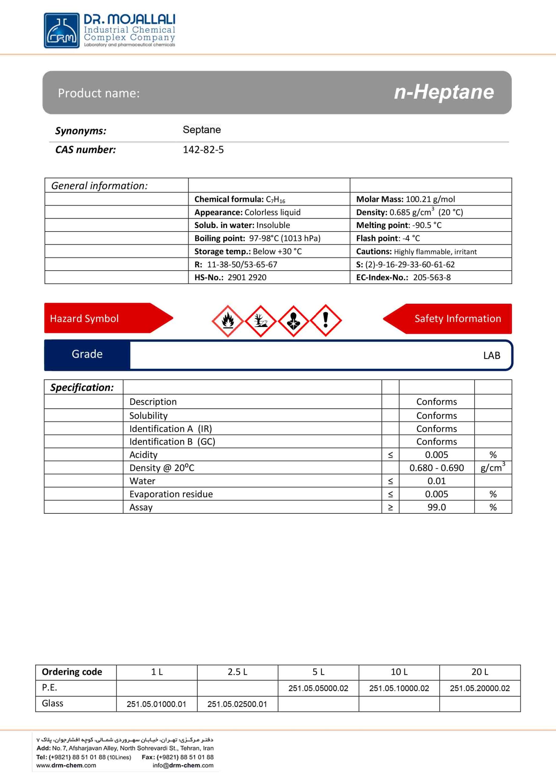 ان هپتان Laboratory دکتر مجللی