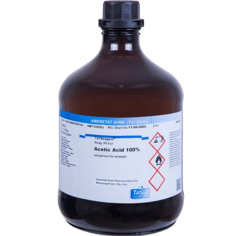 اسید استیک گلاسیال %100 امرتات شیمی گرید Ph Eur ,BP,USP