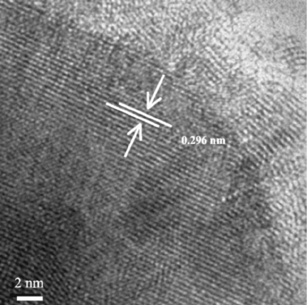 شکل3) تصویر HRTEM از نانوذرات قلع.