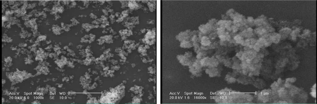 تصویر میکروسکپی از ریز ساختار نانو پودر گاما آلومینا RASA